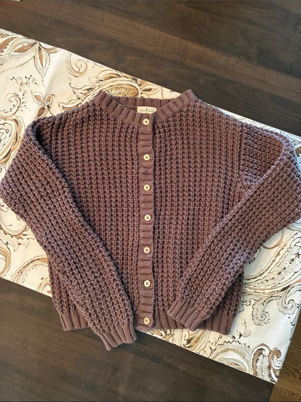 Olive Juice chunky button down sweater, size 10-12